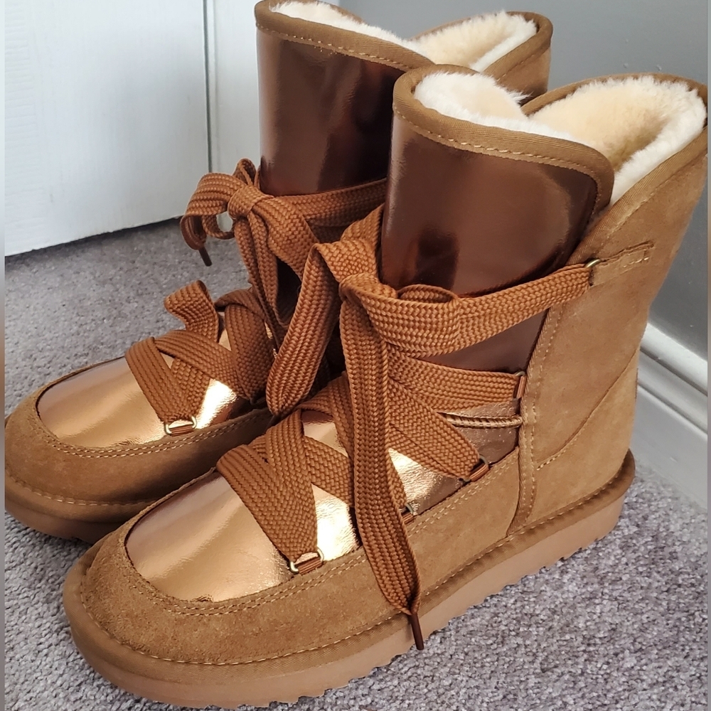 Brown and Bronze Winter Boots
